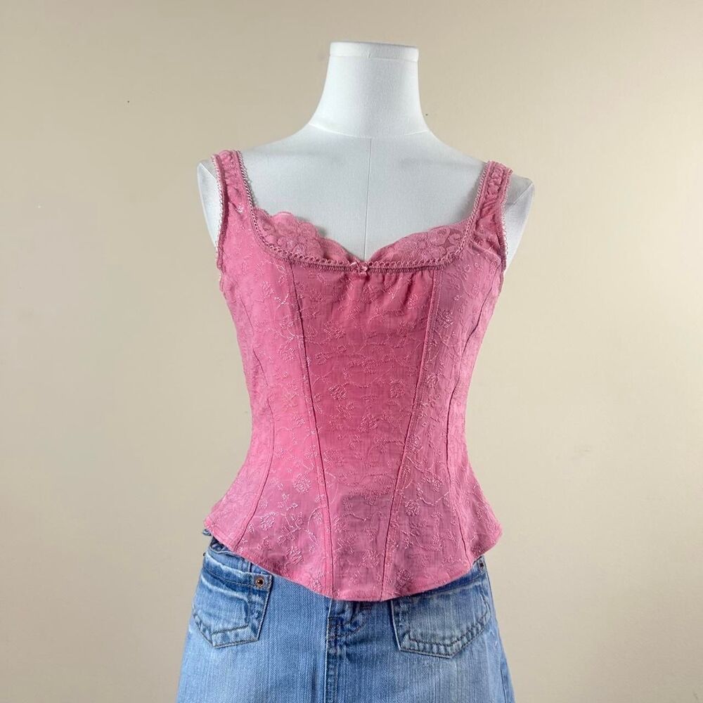Arianne Pink Corset Style Coquette Top